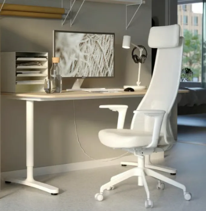 JÄRVFJÄLLET Silla escritorio con apoyabrazos - Grann blanco