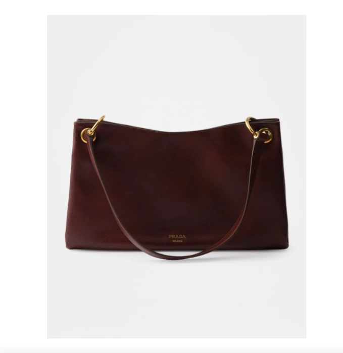 Prada Etude Large Leather Shoulder Bag