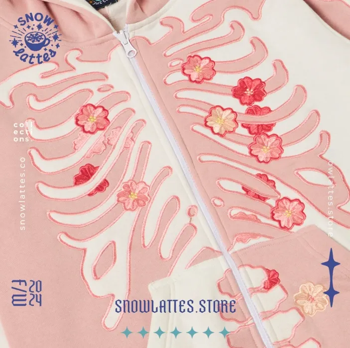 Skeletal System Hooded Jacket - Sakura | M