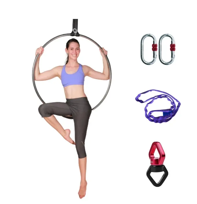 Aerial Hoop Set with Lyra Rigging Equipment | 33 inch (850mm) diameter / 24.3mm Standard Grip