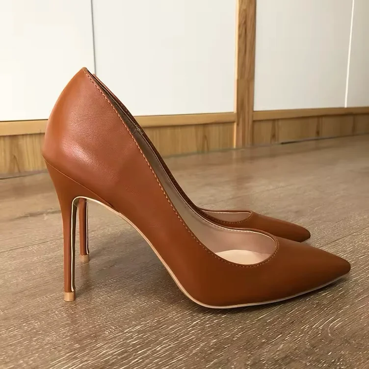 Brown red heels 