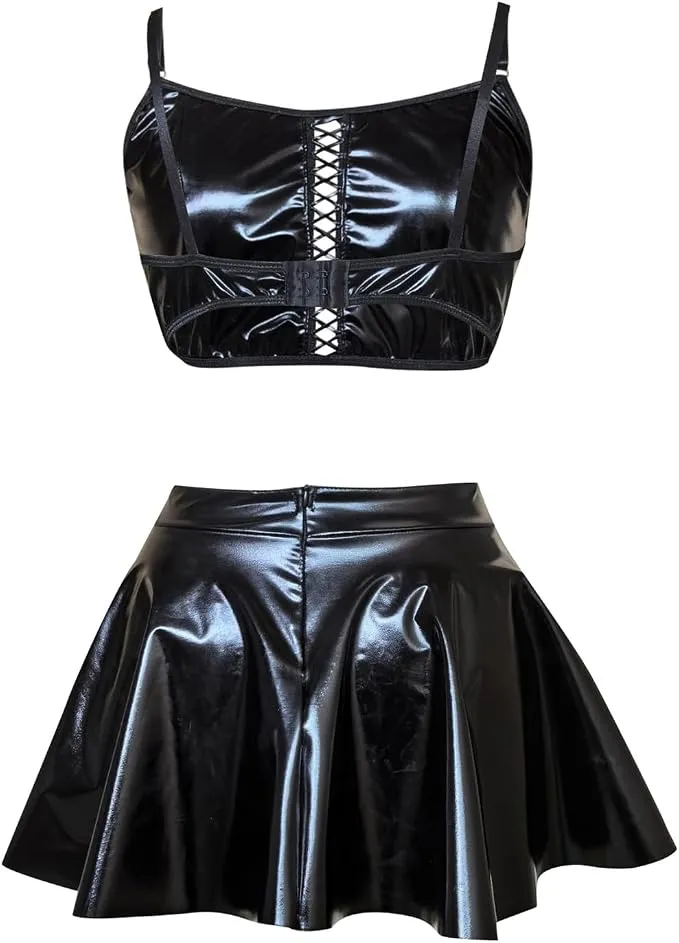 Two-Piece Set for Women: Elegant, Modern, Sexy Lingerie Mini Skirt