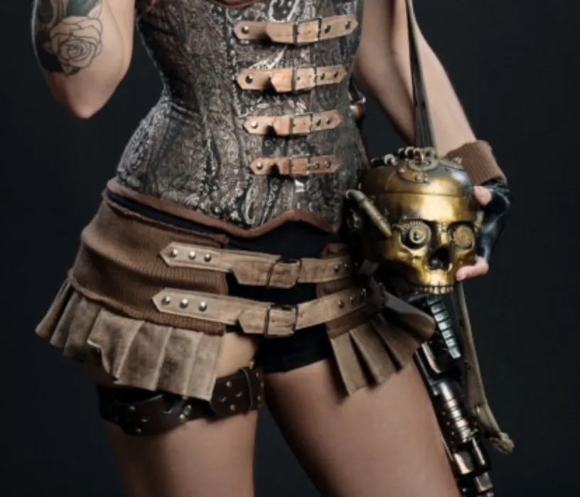 STEAMPUNK LEATHER SKIRT