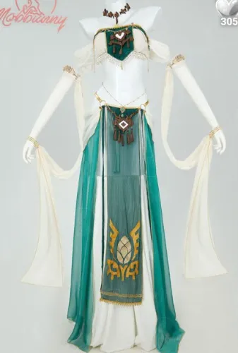 Princess Zelda Derivative Sexy Dance Style Lingerie Costume Short Top and Skirt with Headpiece Necklace