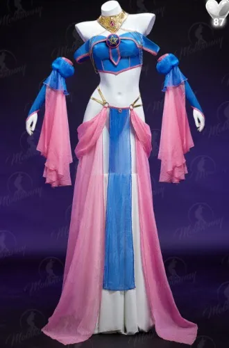 YGO Black Magician Girl Derivative Sexy Lingerie Dance Dress Outfit Strapless Top and Thong with Hat