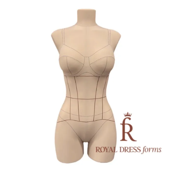 Soft tailor’s dress form Penelope, Comfort set. | M/182 / Beige / With sew mapping