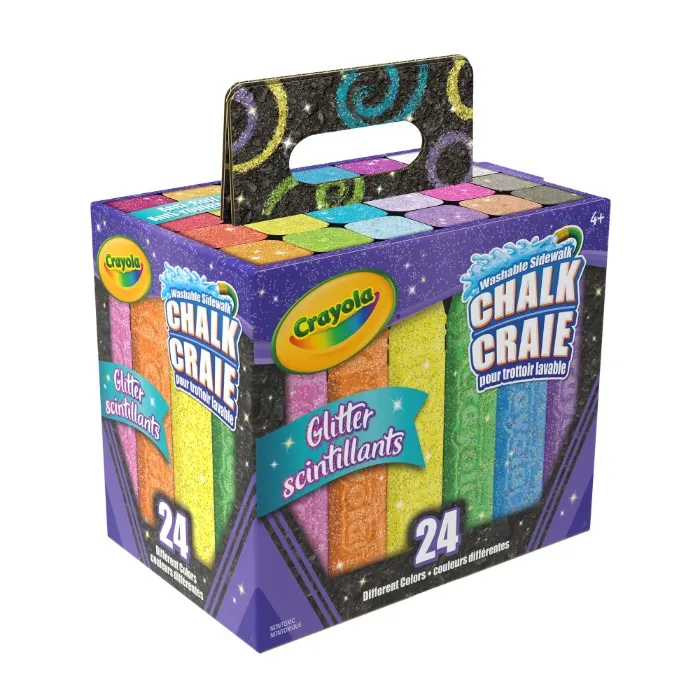 Crayola® Glitter 24 Color Washable Sidewalk Chalk