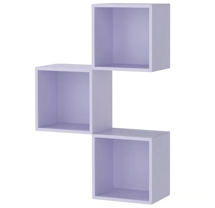 4 EKET Wall-mounted cabinet combination, pale lilac