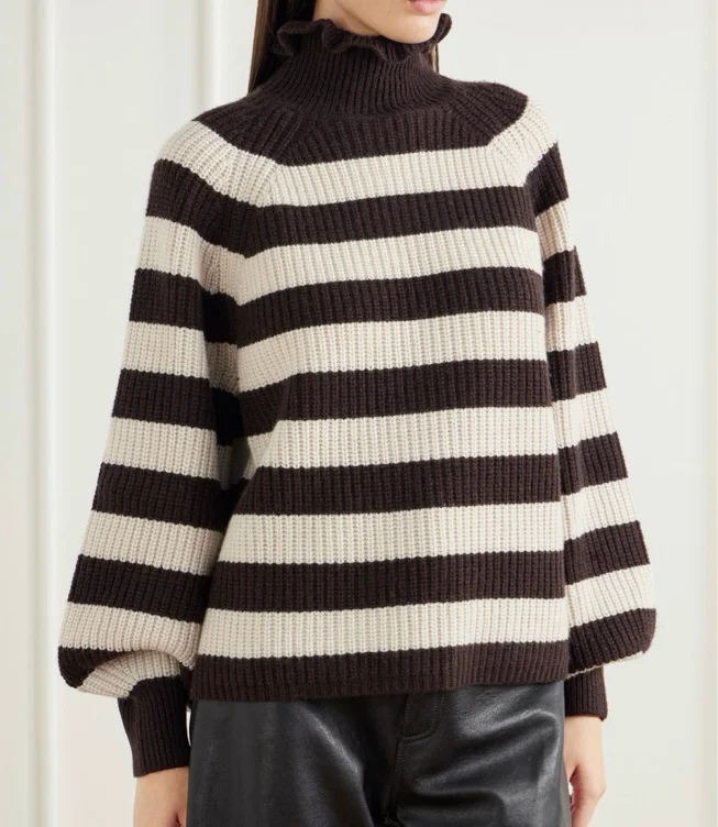 Max Mara Pontile striped wool and cashmere turtleneck