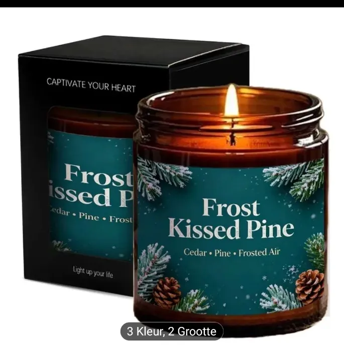 winterbos geurkaars van sojawas in glazen pot langdurige - Temu Netherlands