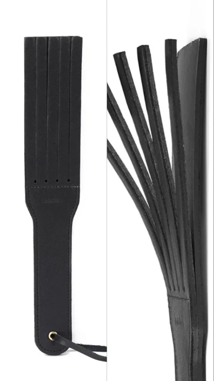 DUAL SENSATION LEATHER SPANKING PADDLE
