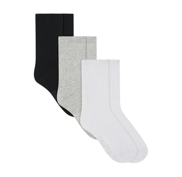 SKIMS RIBBED CREW SOCK 3-PACK
