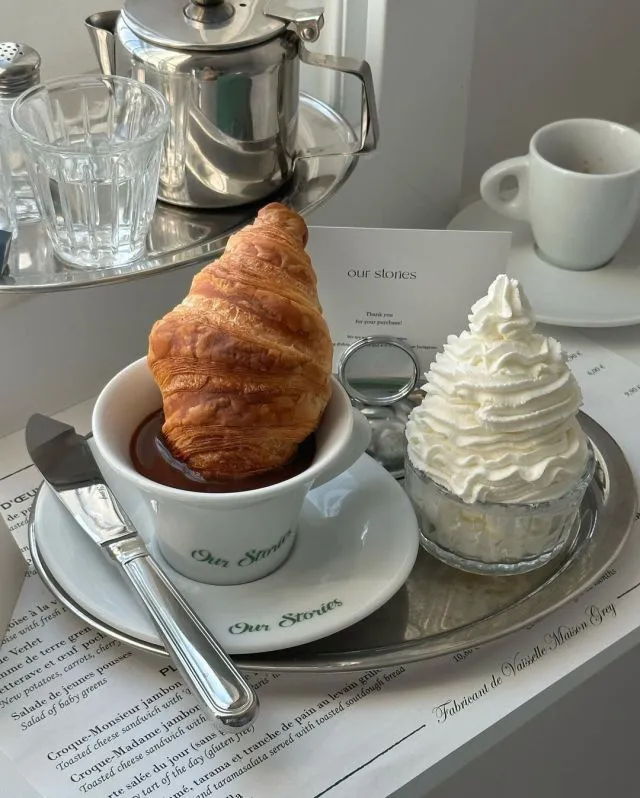 Good Morning 🤍 Breakfast Coffee & Croissant