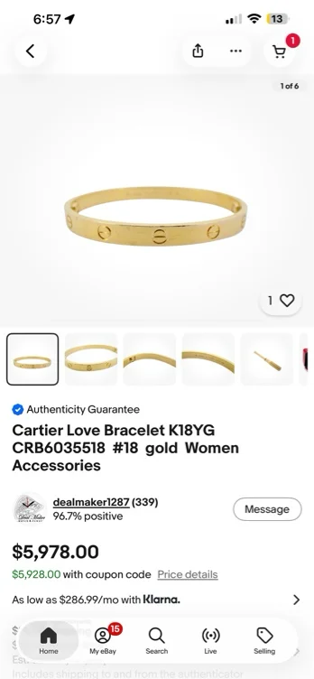 Cartier love bracelet 