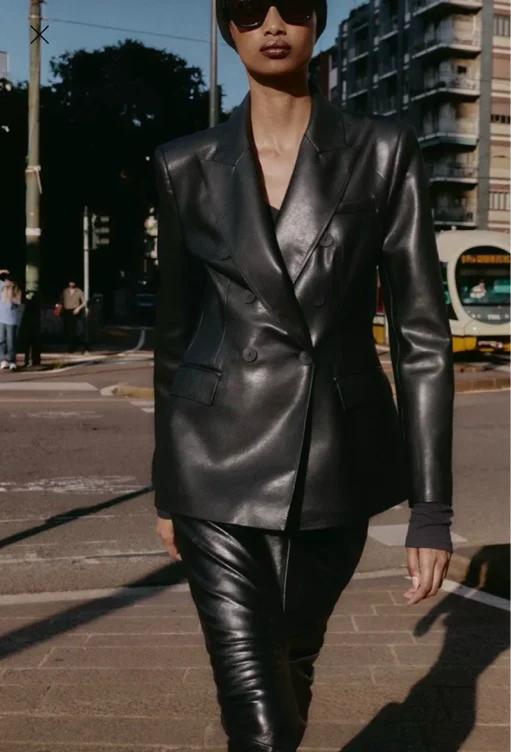 Zara Faux Leather Blazer