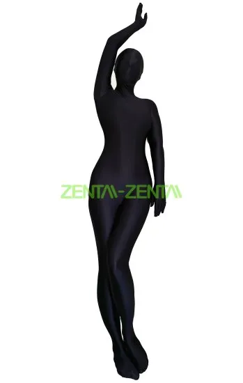 Black Oil Shiny Nylon Sexy Spandex Zentai