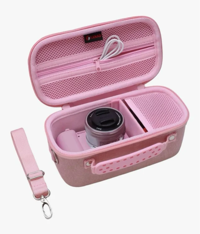 XANAD Camera Case for Sony Alpha 6400,6100,6700,6600,6000,RX100 VII or Sony Alpha ZV-1,ZV-1F,ZV-E10,ZV-E10 II 4K Vlogging Camera, with Shoulder Strap(Pink) - Pink
