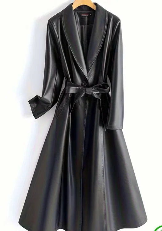 Leather long coat 🖤