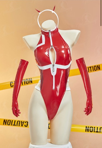 02 Derivative Sexy Cosplay Costume Halter Bodysuit with Headdress and Gloves