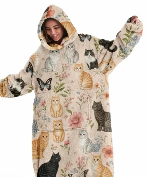 Cat hooded blanket 