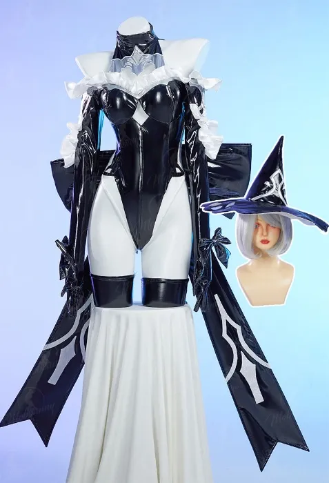 Mobbunny x Princess_Ailish 2B Lingerie Costume Gothic Black Witch Bodysuit with Hat