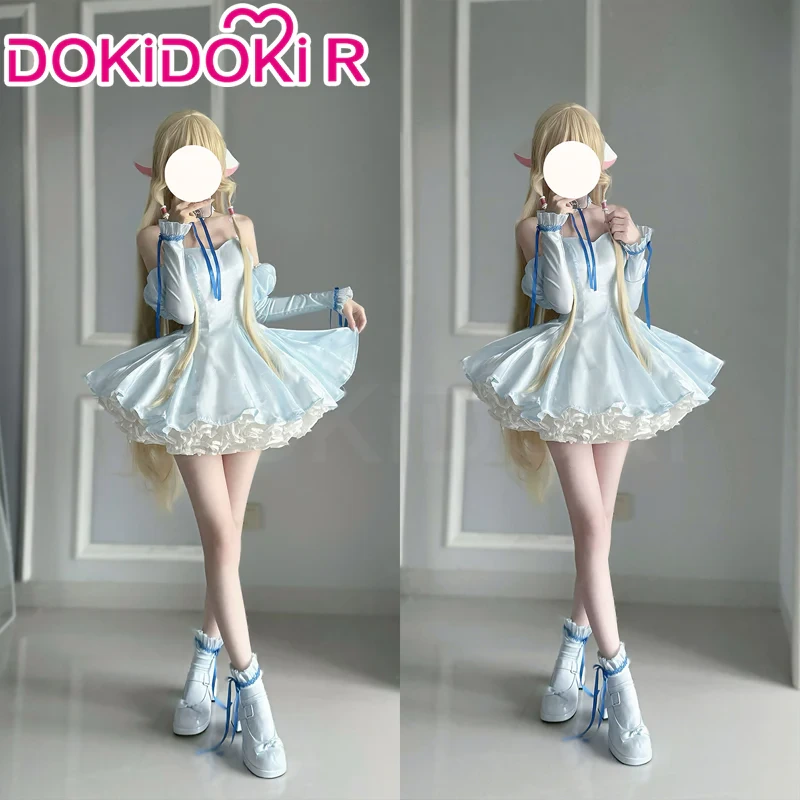 Chobits Cosplay Chi Cosplay Costume Blue Ribbon Dress