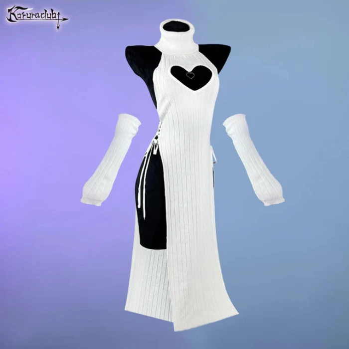 Heart-Shaped Cheongsam KO59 - White