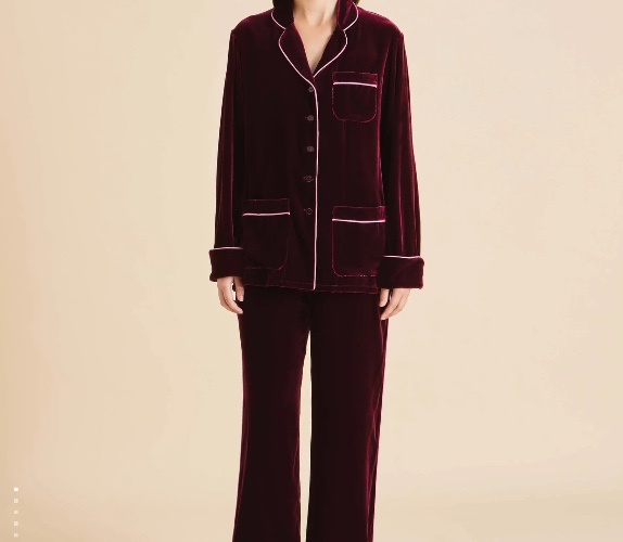 Olivia Von Halle Silk Velvet Pyjama Set