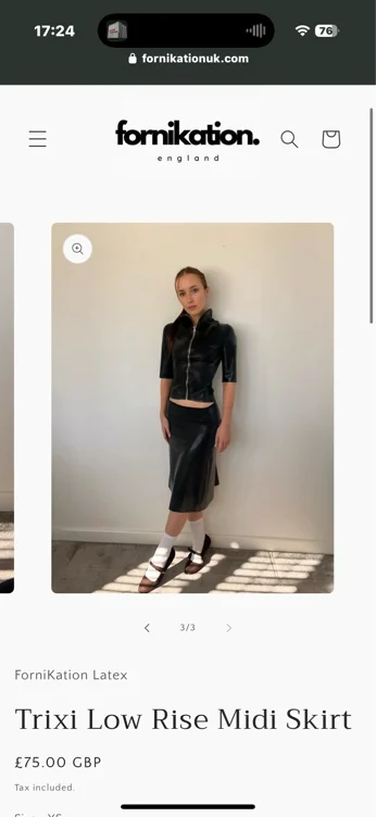 Latex midi skirt 