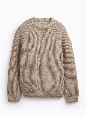 Tu Knitted Crew Jumper S | Oatmeal Twist Jumpers and cardigans