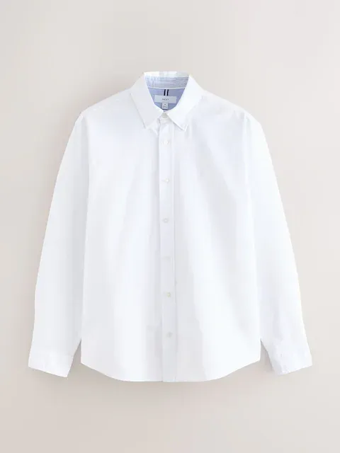 Next White Regular Fit Long Sleeve Oxford Shirt