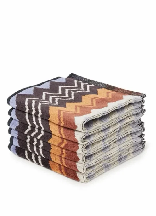 Missoni Giacomo gastendoek - 30 x 30 cm set van 6 in geschenkverpakking - Donkerblauw - Gastendoek 30 cm x 30 cm