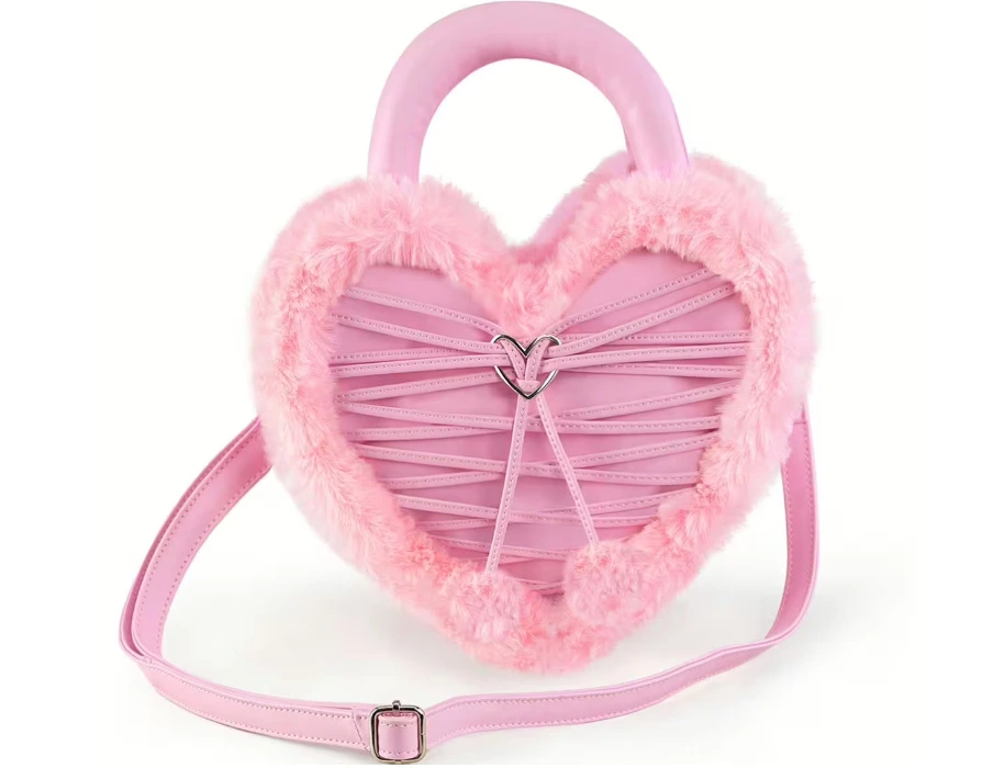 DemoniaCult HB-631 Herzform Handtasche Rosa