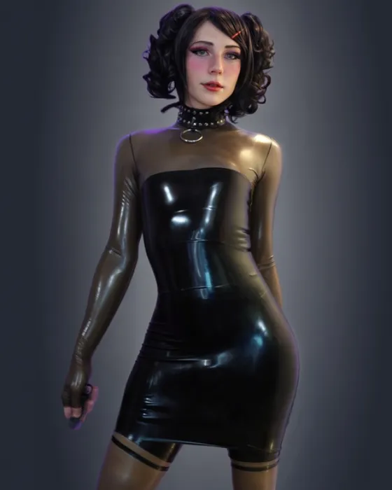 Latex cocktail dress