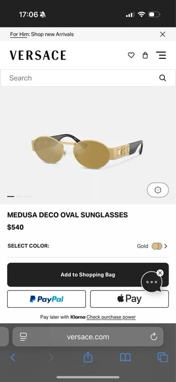 Versace Medusa Deco Oval Sunglasses 