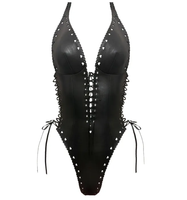 LOVELACE LEATHER BODYSUIT