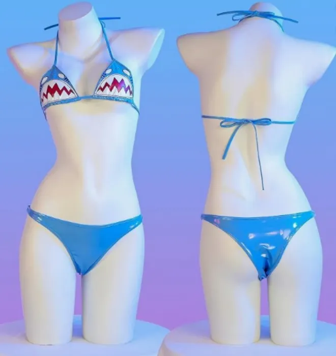 Micro Bikini Kawaiii Anime Cosplay Lingerie set shark blue