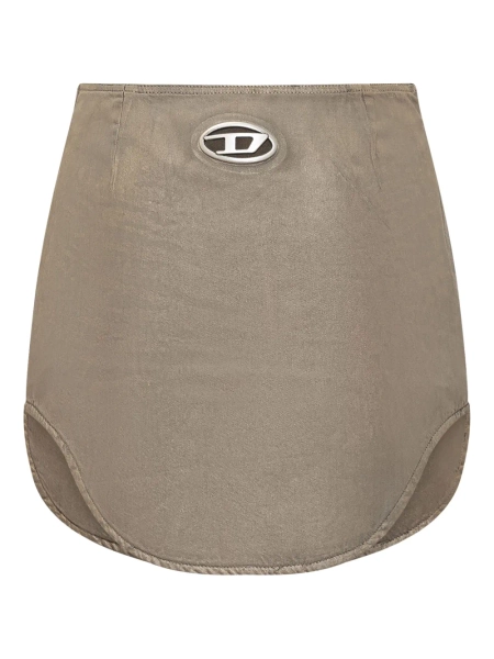 Diesel logo-plaque asymmetric skirt - Neutrals 26