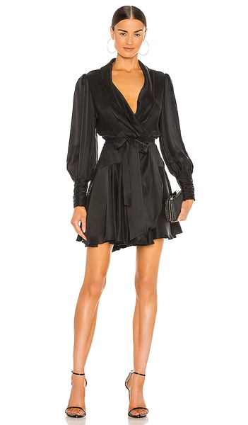 Silk Wrap Mini Dress