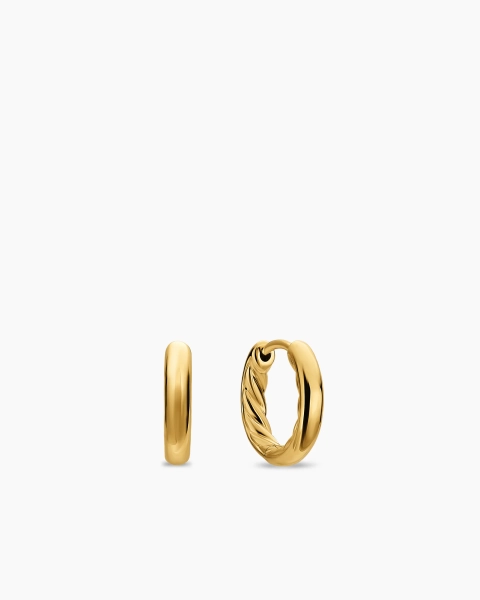 DY Mercer® Huggie Hoop Earrings in 18K Yellow Gold, 12mm