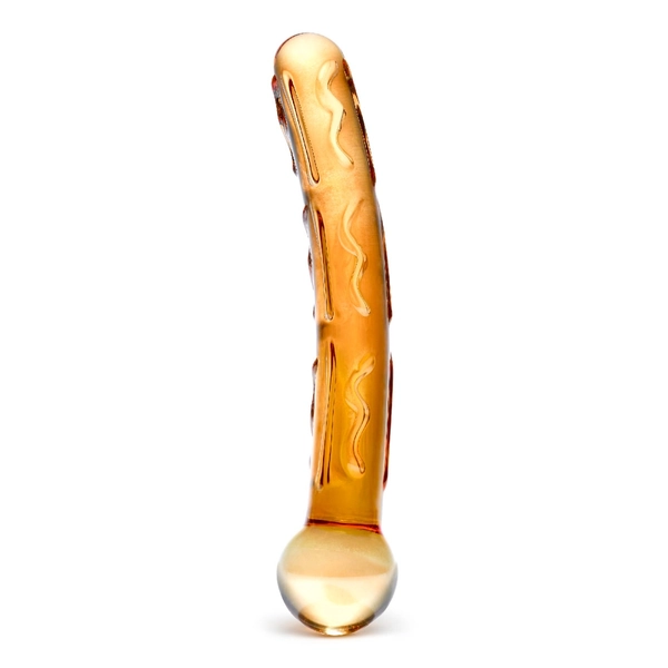 7.5” Orange Tickler Glass Dildo