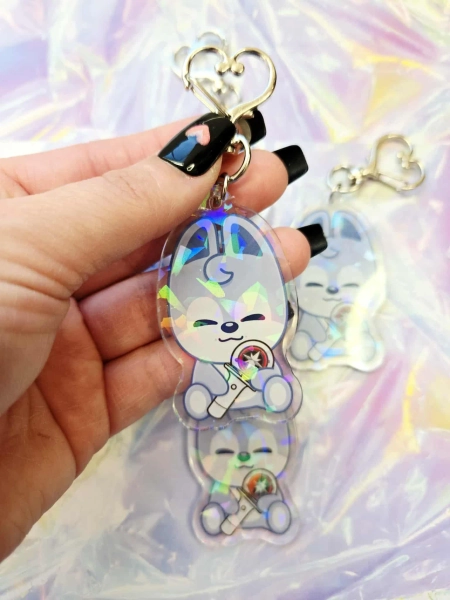 Wolf Chan keychain, Stray kids Chan keychain, chan keychain, skz bang chan keychain, wolf chan merch, bang chan, channie keychain, wolf chan