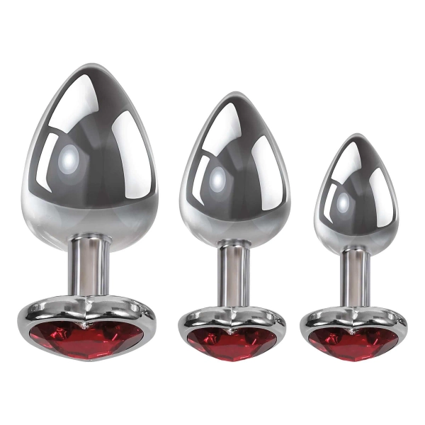 Three Hearts Gem Anal Plug Set - Anal Toys | Adam & Eve