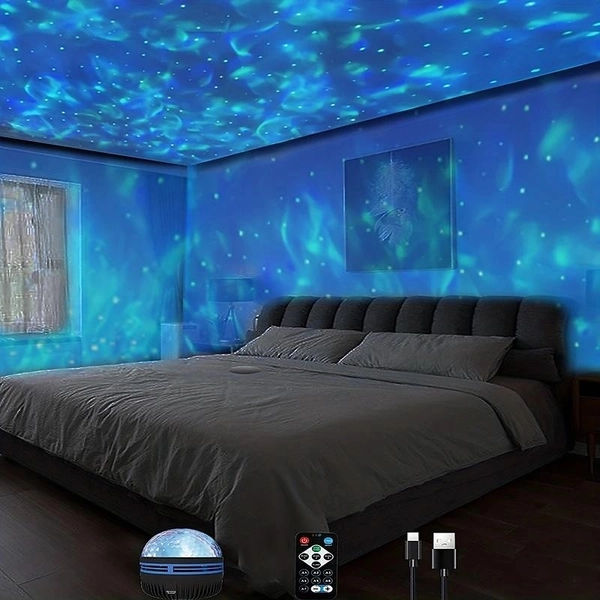 Star Projector Galaxy Projector Ocean Wave Projector Water Light Projector Valentine's Gift for Bedroom Night Light Projector Gaming Room, Home Theate