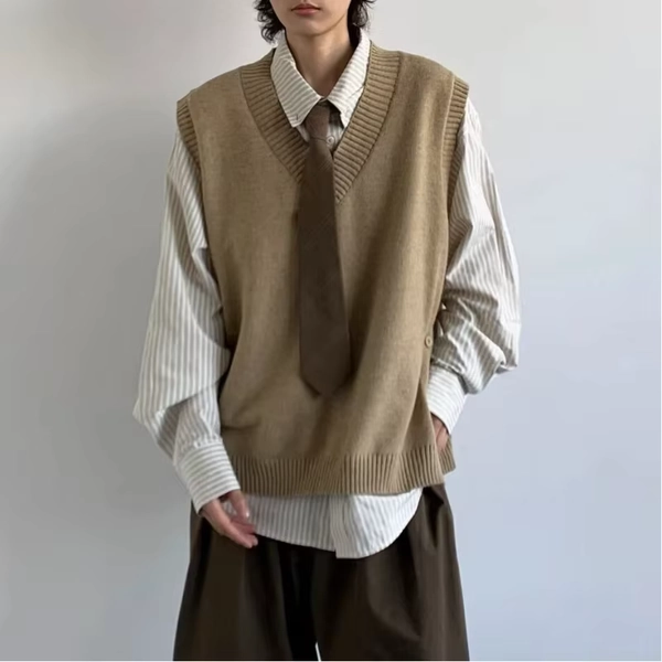 Shunran Cat Boy V Neck Knit Sweater 