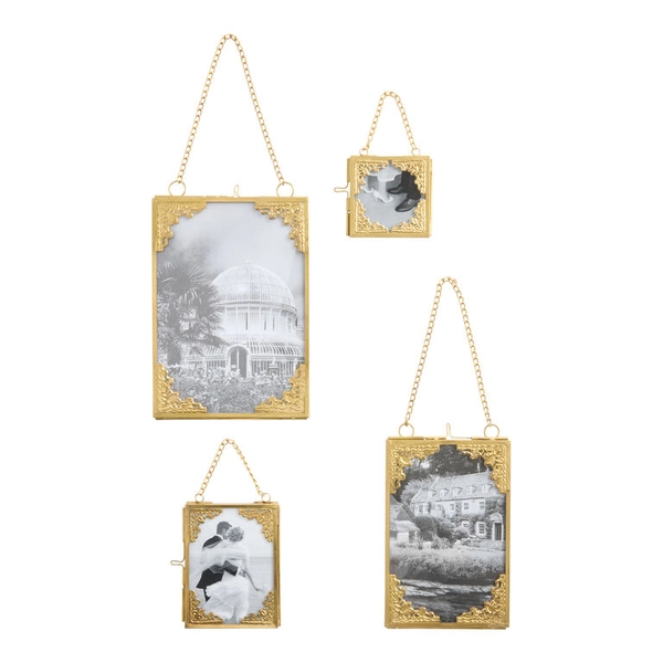 4" x 6" Antique Brass Vintage Lace Hanging Wall Picture Frame