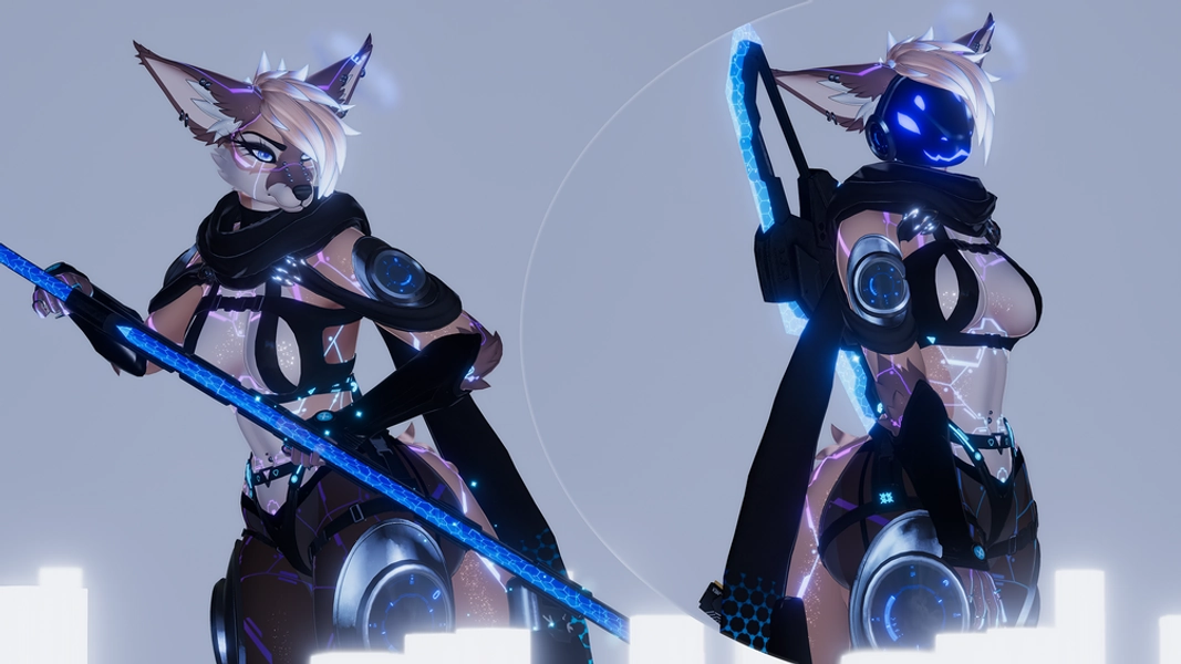 Nebula the Foxigen - Vrchat Furry Avatar - Facetracking - PC + QUEST
