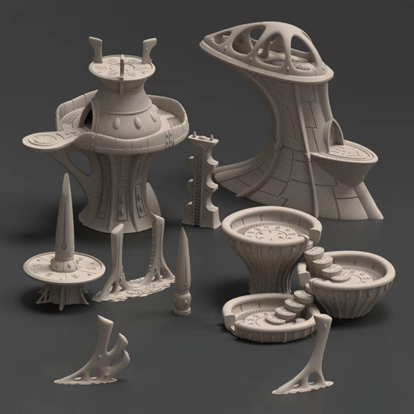 Zanat, The Abandoned World-Ship - Terrain Bundle - Eldar Themed Grimdark Wargaming Terrain Bundle