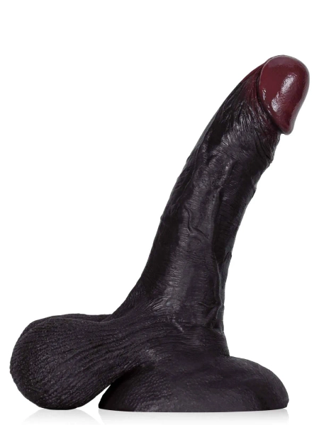 Kellz 7.6" x 1.7" Black Realistic Dildo With Hanging Moving Balls