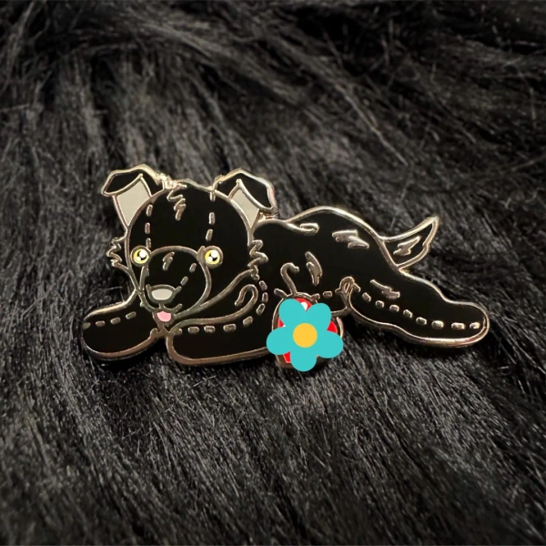 Black Dog Plushie Enamel Pin - Etsy Canada